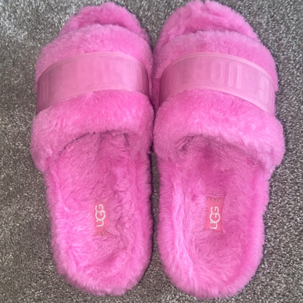 Ugg hot pink platform slippers